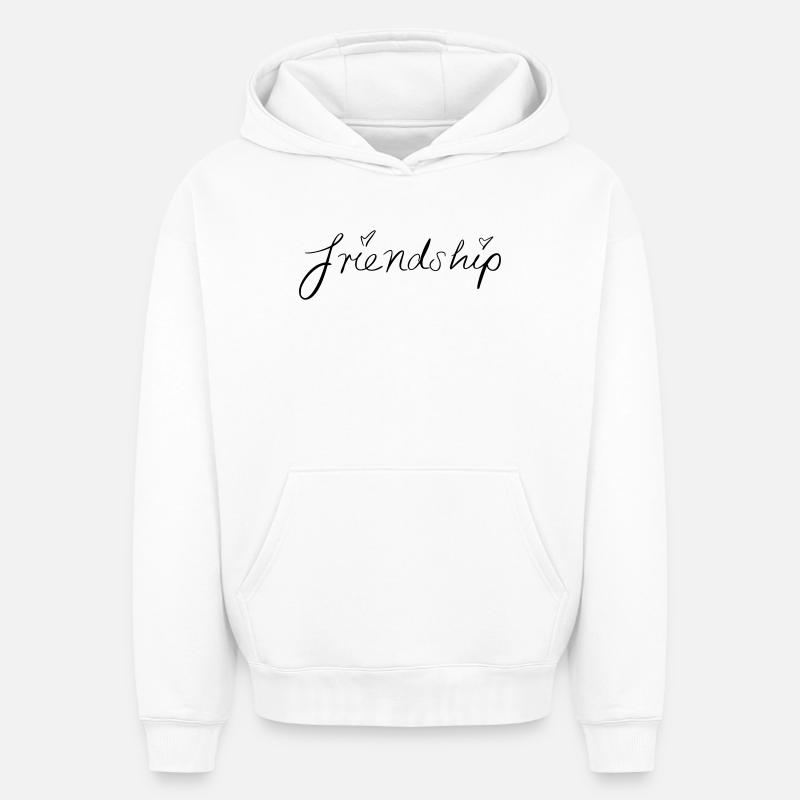 amitié - Sweat à capuche unisexe oversize épais SPREAD - blanc