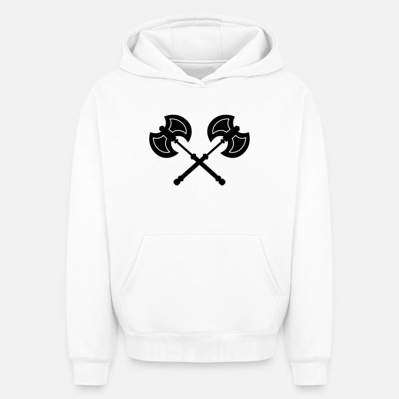 hache - Sweat à capuche unisexe oversize épais SPREAD - blanc