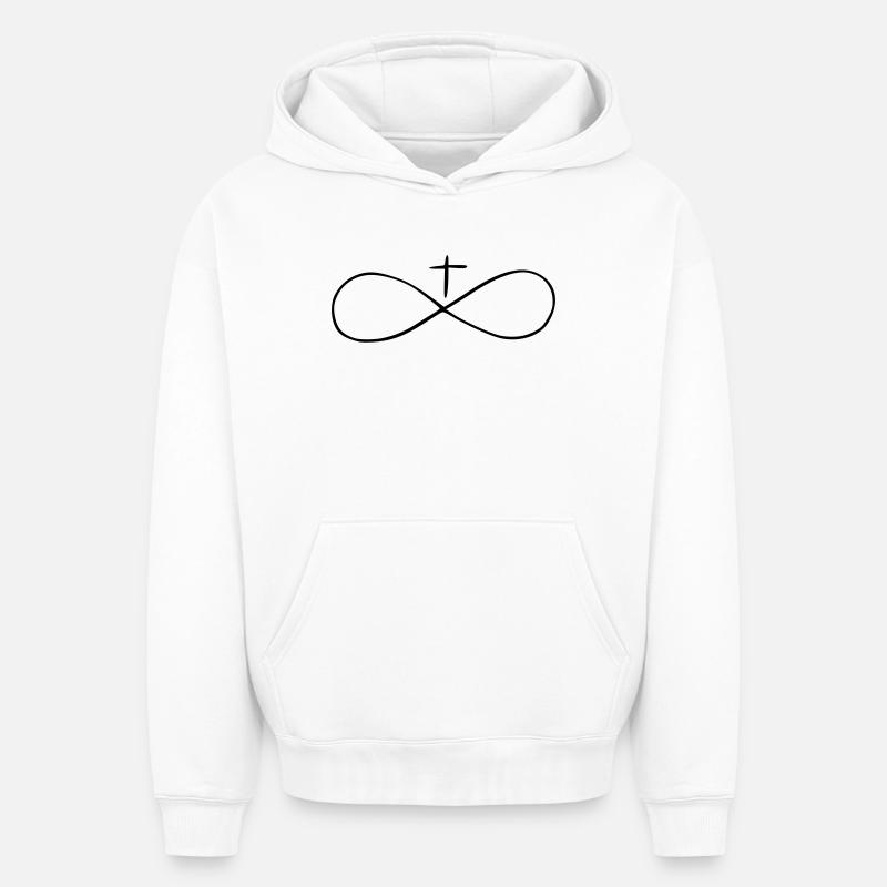 infiniment - Sweat à capuche unisexe oversize épais SPREAD - blanc