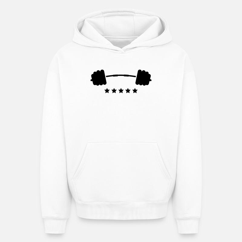 poids - Sweat à capuche unisexe oversize épais SPREAD - blanc