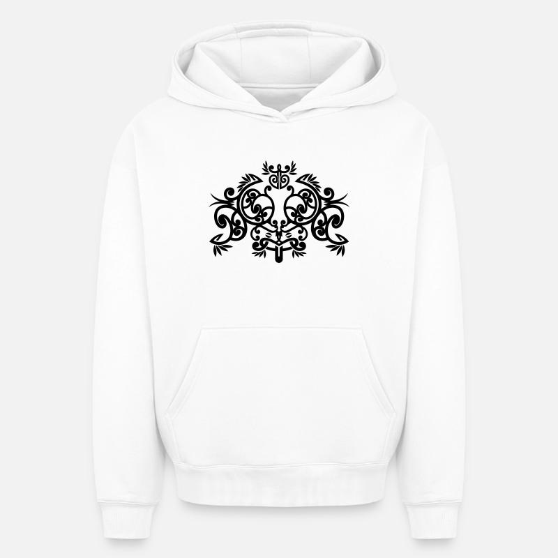 maori - Sweat à capuche unisexe oversize épais SPREAD - blanc