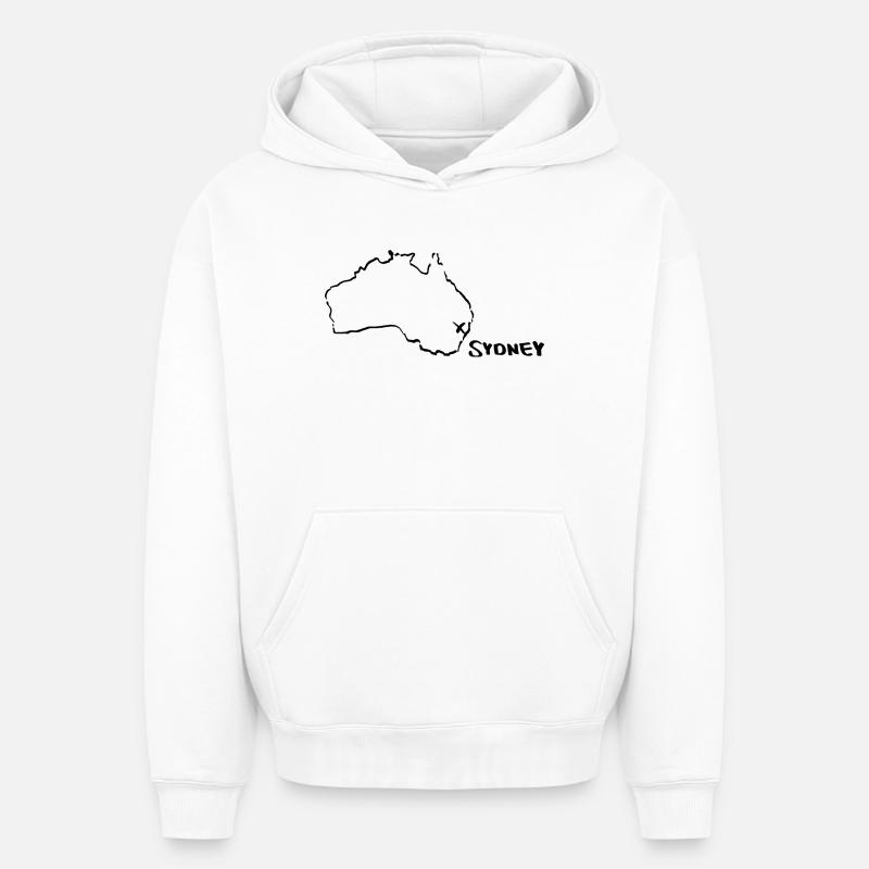 sydney - Sweat à capuche unisexe oversize épais SPREAD - blanc