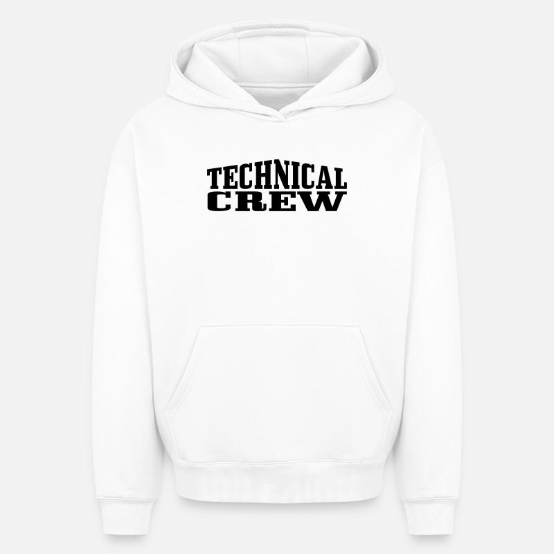 Technical Crew 1 - Oversized Heavyweight Unisex Hoodie - Weiß