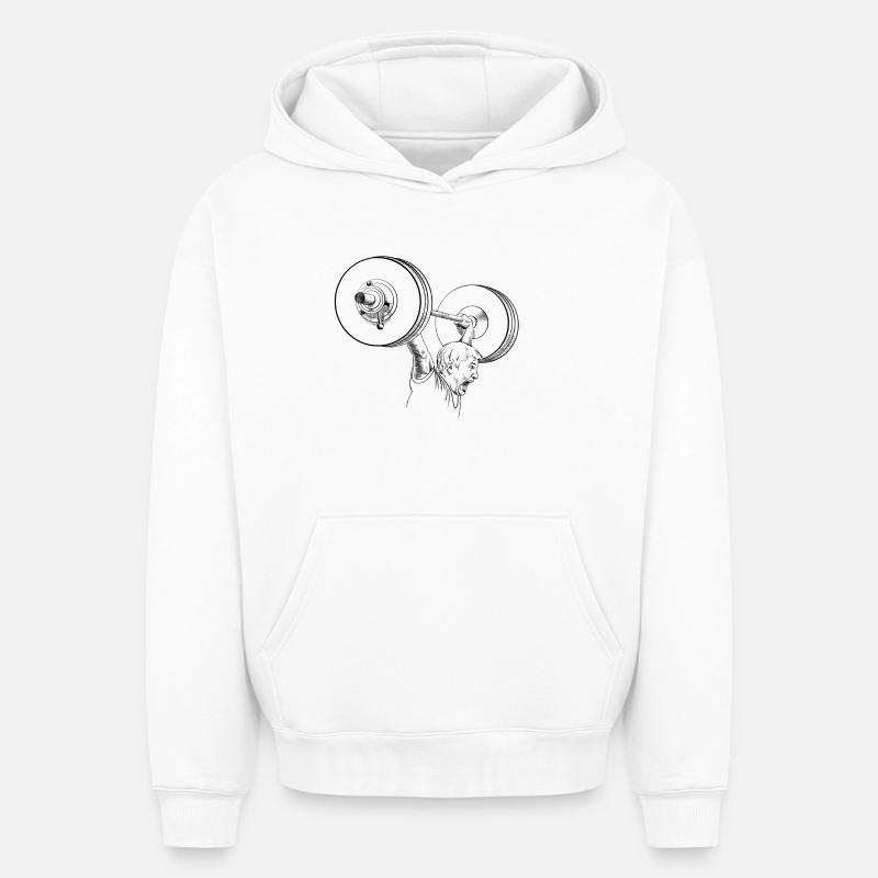 Weightlifting - Sweat à capuche unisexe oversize épais SPREAD - blanc