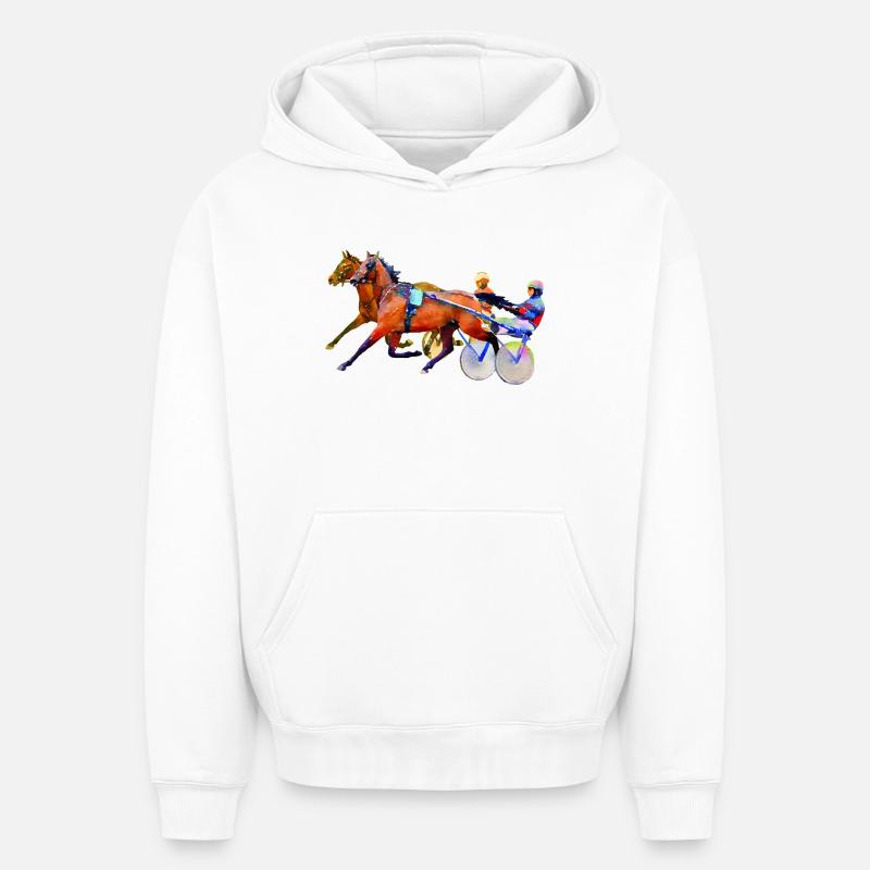 trotteur - Sweat à capuche unisexe oversize épais SPREAD - blanc