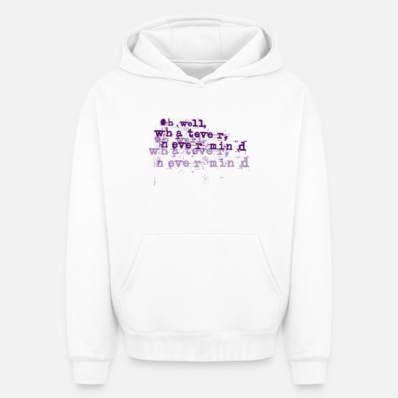 Peu importe - Sweat à capuche unisexe oversize épais SPREAD - blanc