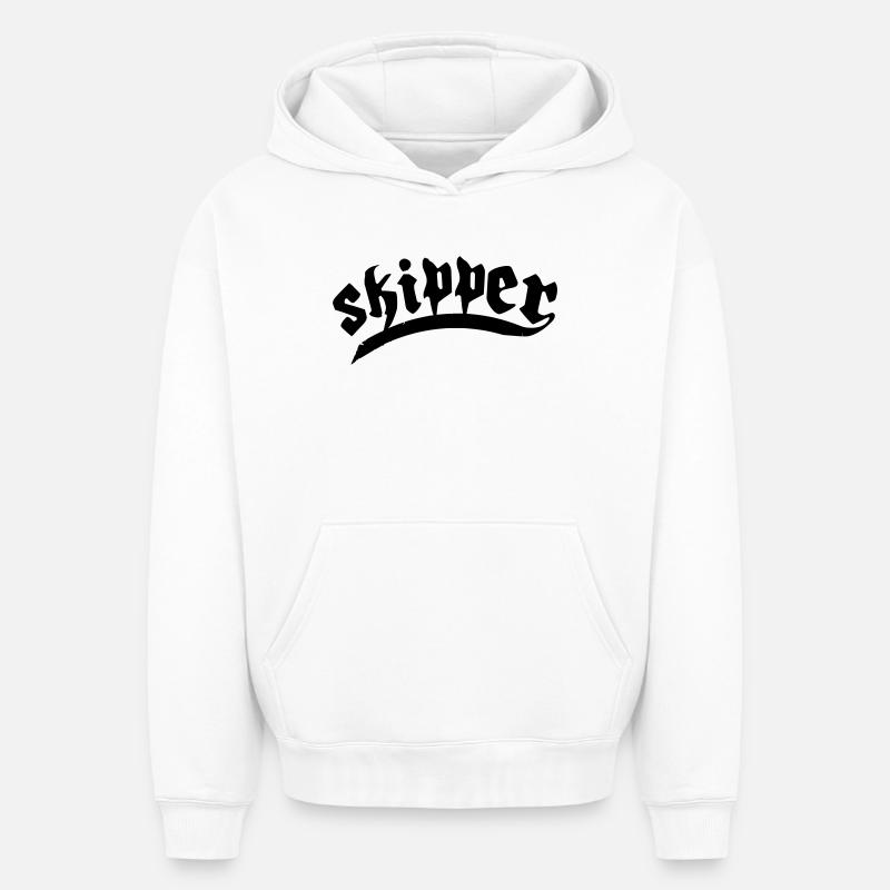 voilier skipper - Sweat à capuche unisexe oversize épais SPREAD - blanc