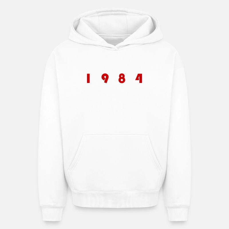 1984 - Sweat à capuche unisexe oversize épais SPREAD - blanc