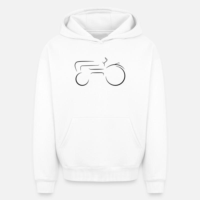 Deutscher Traktor Oldtimer Strichzeichnung  - Oversized Heavyweight Unisex Hoodie - Weiß