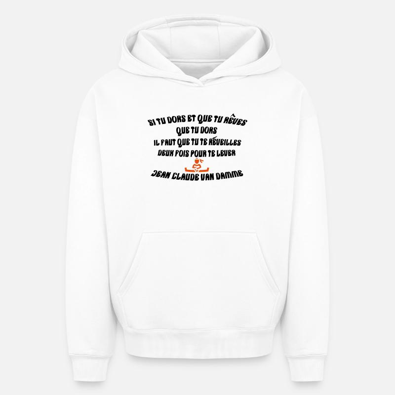 rever de dormir - Sweat à capuche unisexe oversize épais SPREAD - blanc