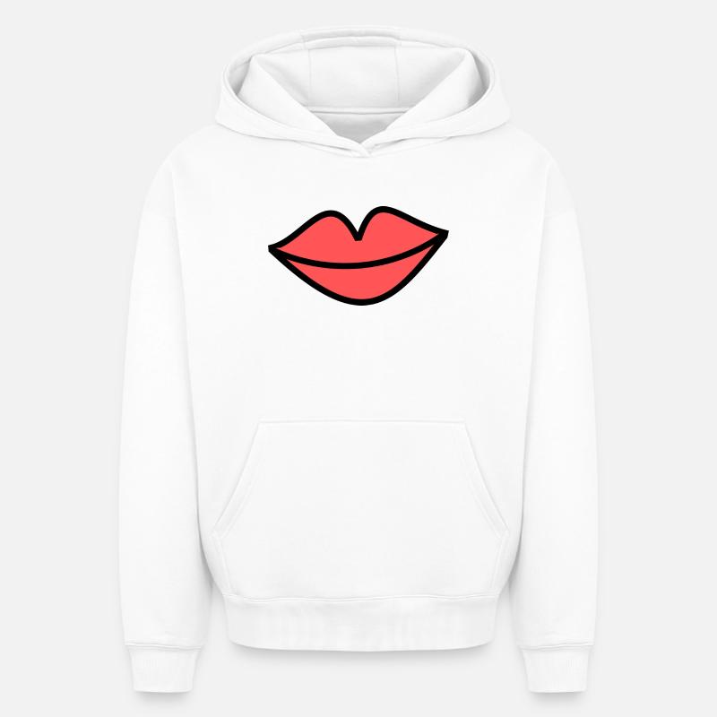 Bouche - Sweat à capuche unisexe oversize épais SPREAD - blanc