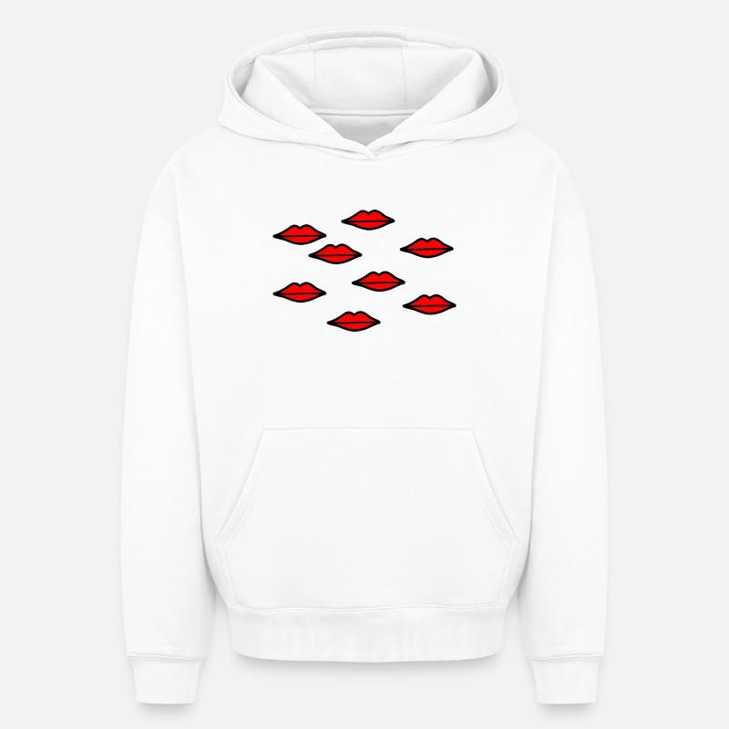 Bouches - Sweat à capuche unisexe oversize épais SPREAD - blanc