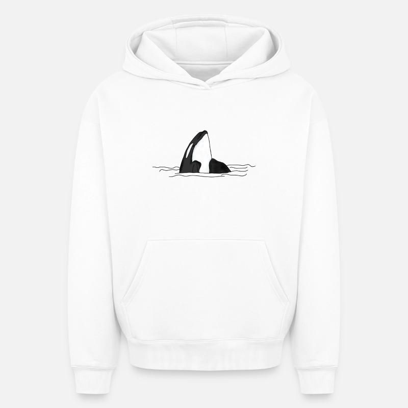 Orca - Sweat à capuche unisexe oversize épais SPREAD - blanc