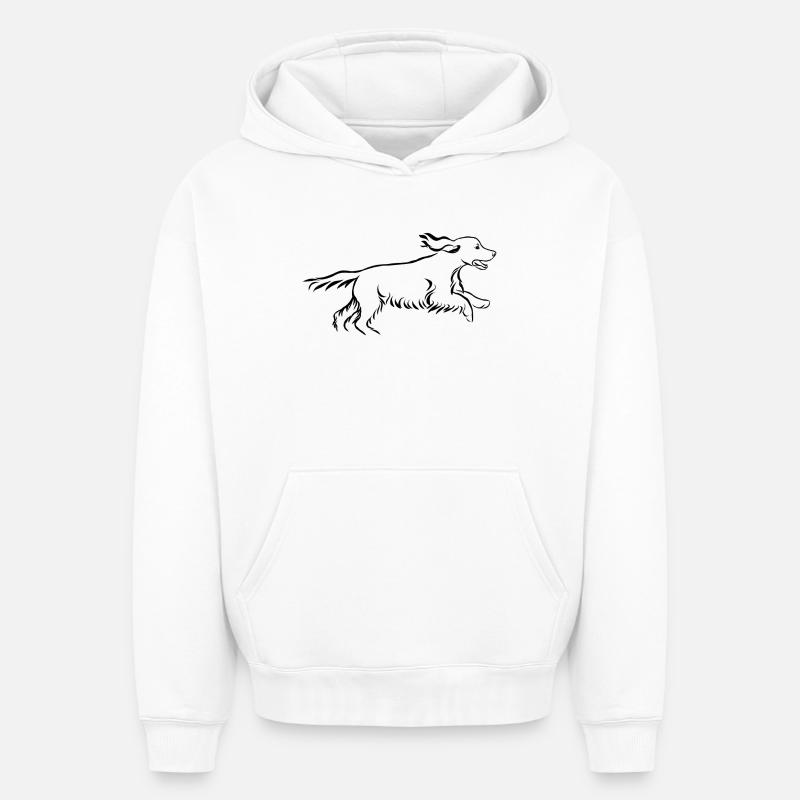 Cocker - Sweat à capuche unisexe oversize épais SPREAD - blanc