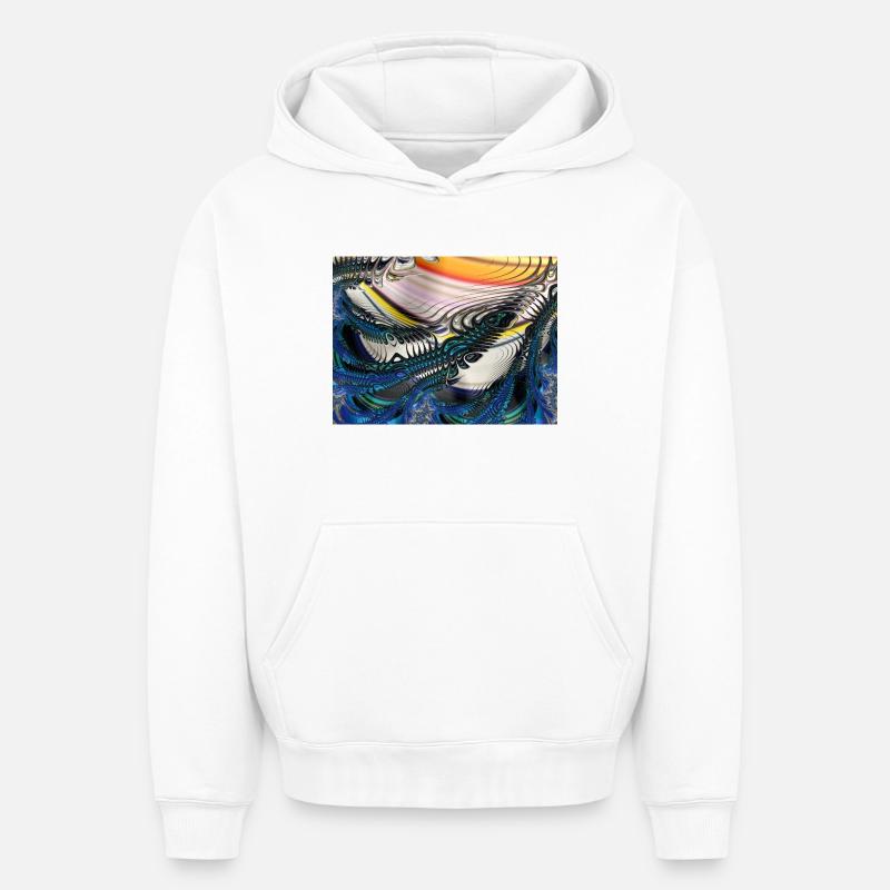 image - Sweat à capuche unisexe oversize épais SPREAD - blanc