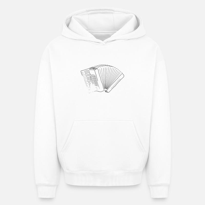 Accordéon pur - Sweat à capuche unisexe oversize épais SPREAD - blanc