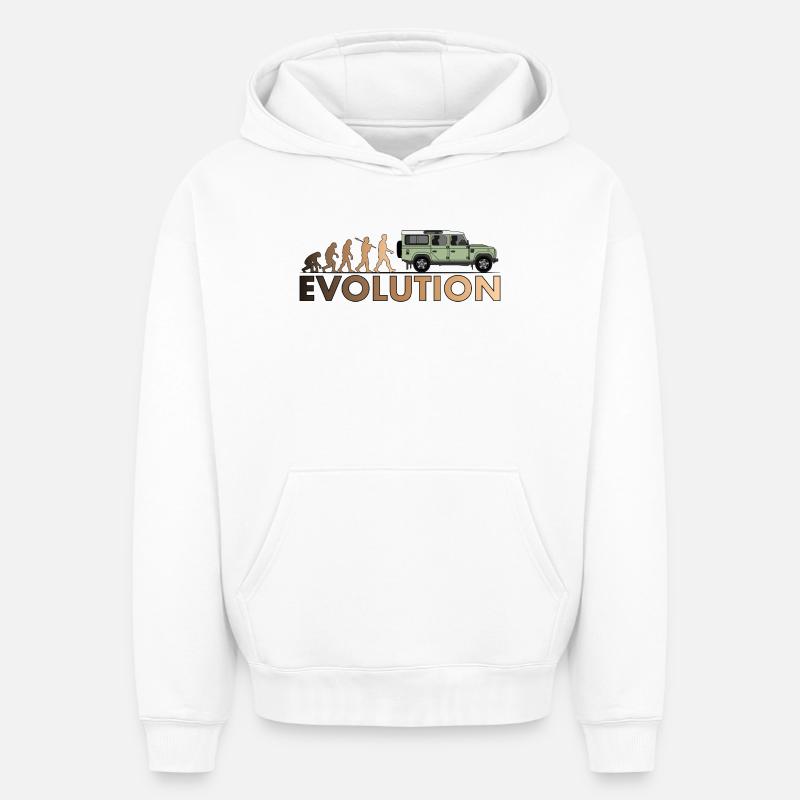 Defender 110 Evolution - Oversized Heavyweight Unisex Hoodie - Weiß