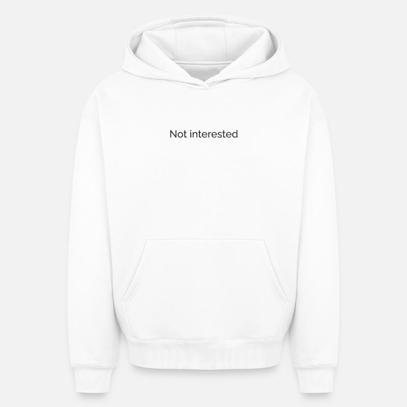 Pas intéressé - Sweat à capuche unisexe oversize épais SPREAD - blanc
