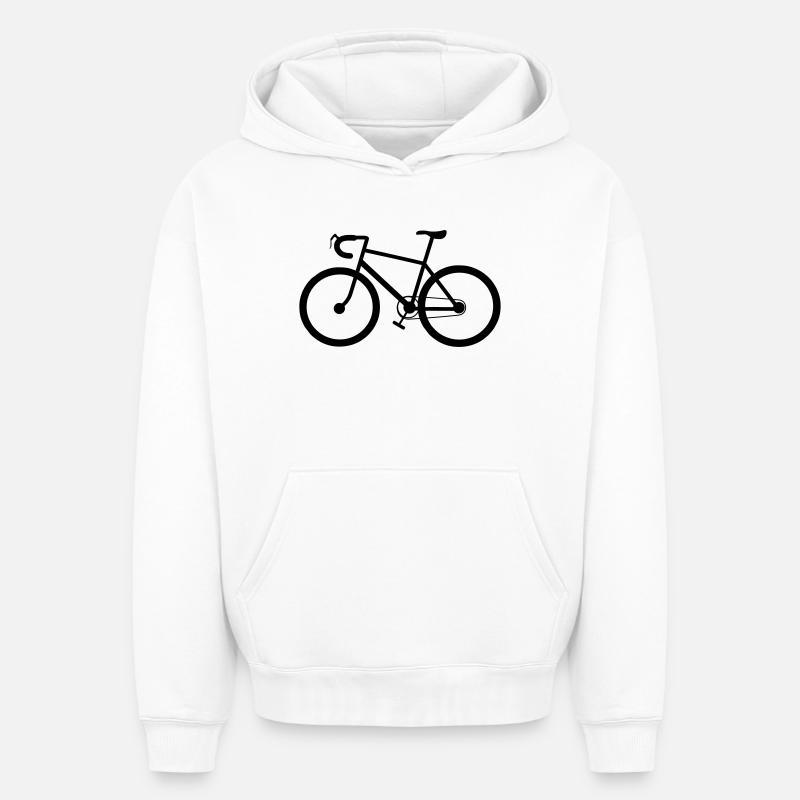 Vélo vélo vélo - Sweat à capuche unisexe oversize épais SPREAD - blanc