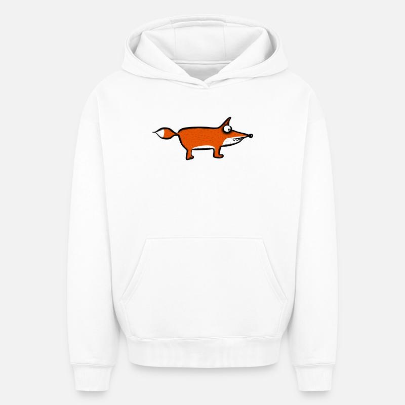Fuchs - Oversized Heavyweight Unisex Hoodie - Weiß