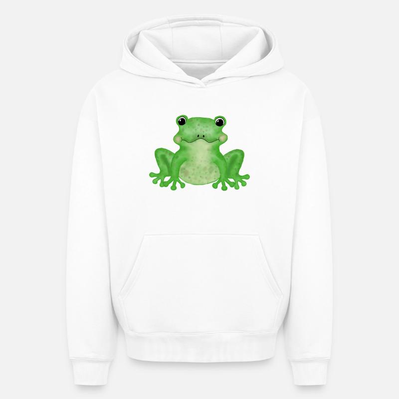 Frosch - Sweat à capuche unisexe oversize épais SPREAD - blanc