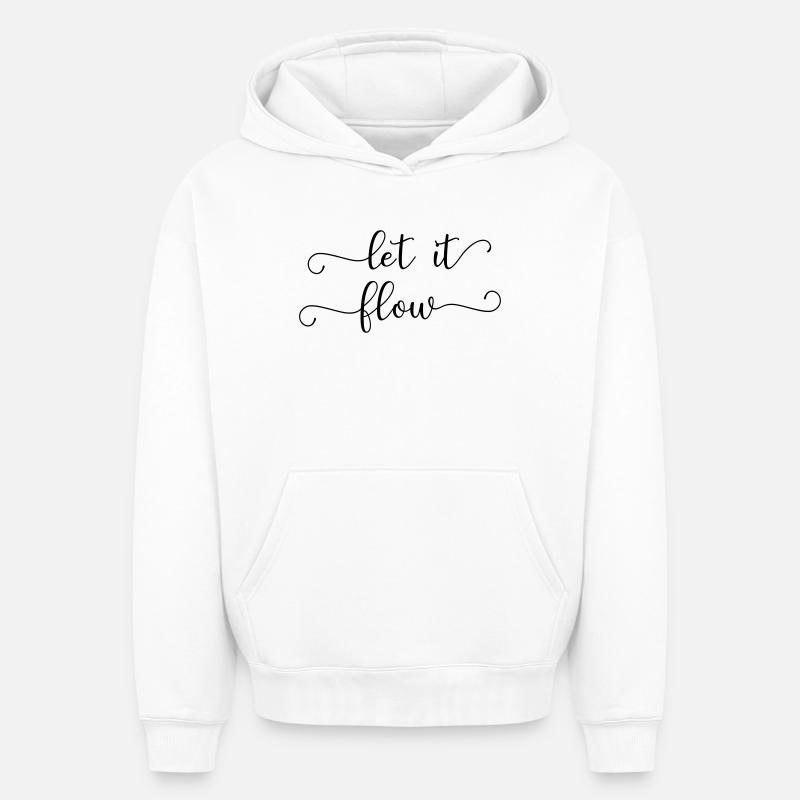 let it flow - Sweat à capuche unisexe oversize épais SPREAD - blanc