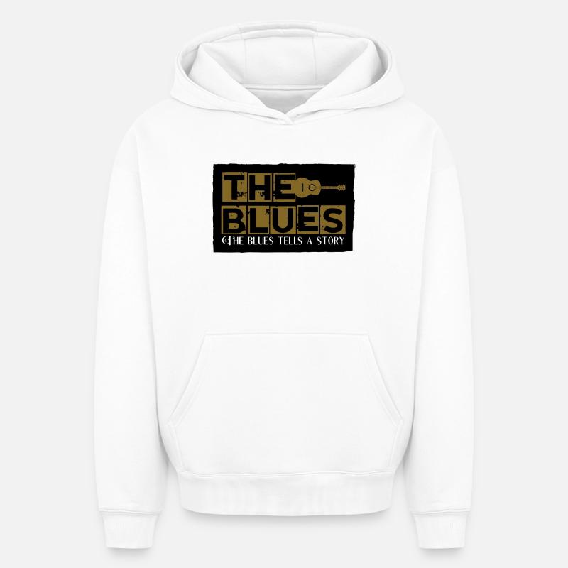 the bleus - Sweat à capuche unisexe oversize épais SPREAD - blanc