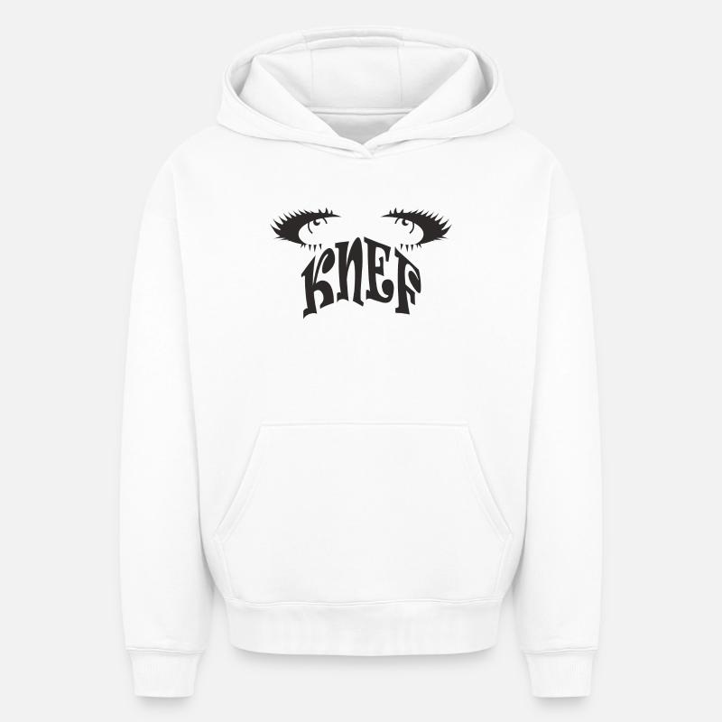 Knef - Sweat à capuche unisexe oversize épais SPREAD - blanc