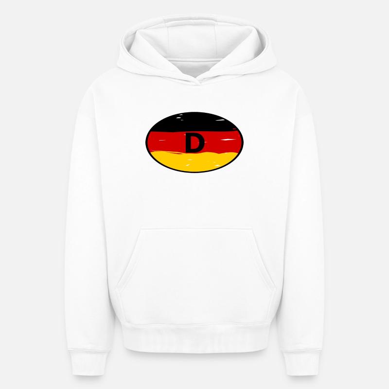 Allemagne Autocollants - Sweat à capuche unisexe oversize épais SPREAD - blanc