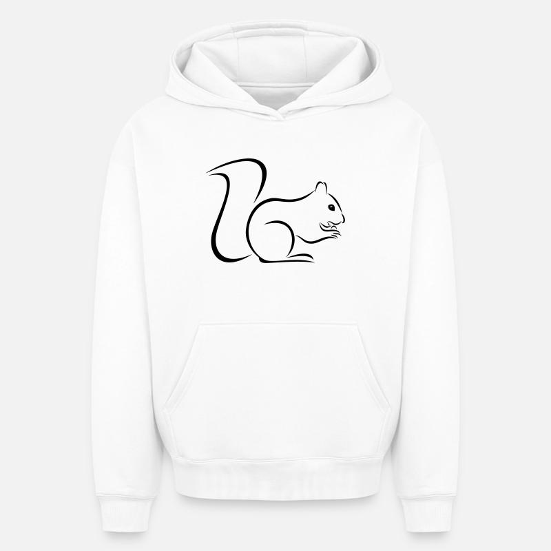 Écureuils - Sweat à capuche unisexe oversize épais SPREAD - blanc