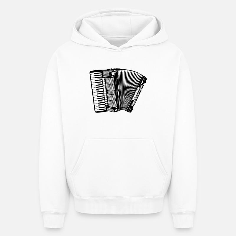 Accordéon - Sweat à capuche unisexe oversize épais SPREAD - blanc