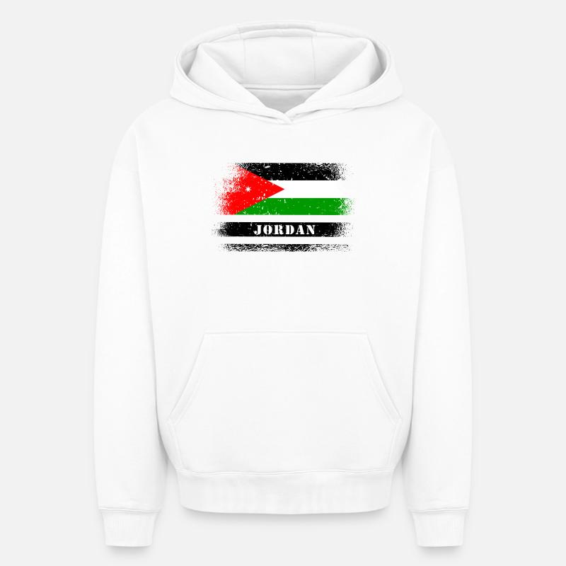 Drapeaux Jordan - Sweat à capuche unisexe oversize épais SPREAD - blanc