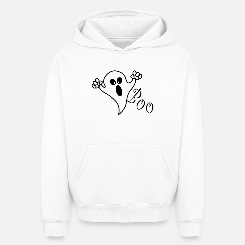 Fantôme d’Halloween - Sweat à capuche unisexe oversize épais SPREAD - blanc