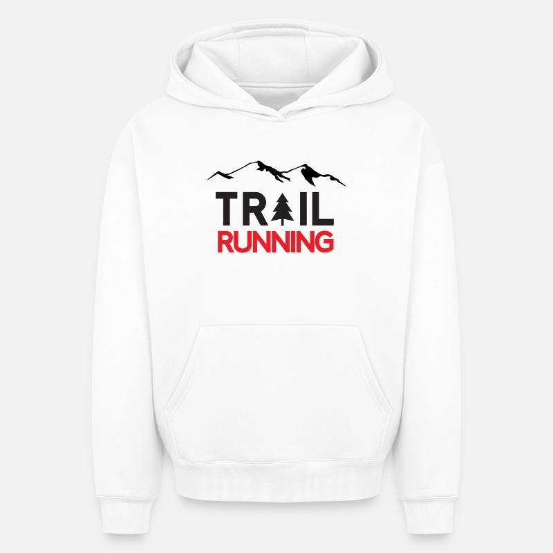 Trail Running - Sweat à capuche unisexe oversize épais SPREAD - blanc
