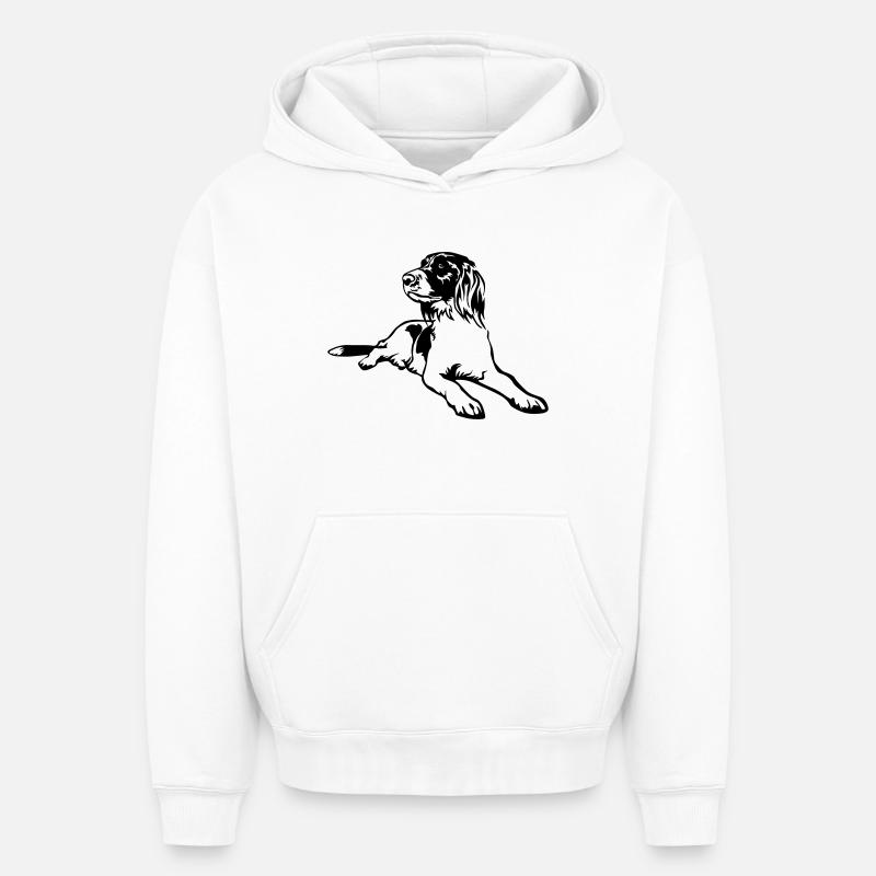 Münsterländer - Sweat à capuche unisexe oversize épais SPREAD - blanc