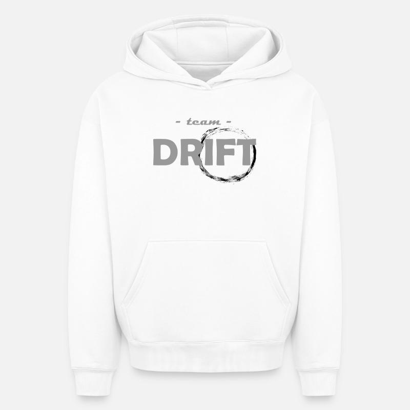 team drift - Sweat à capuche unisexe oversize épais SPREAD - blanc