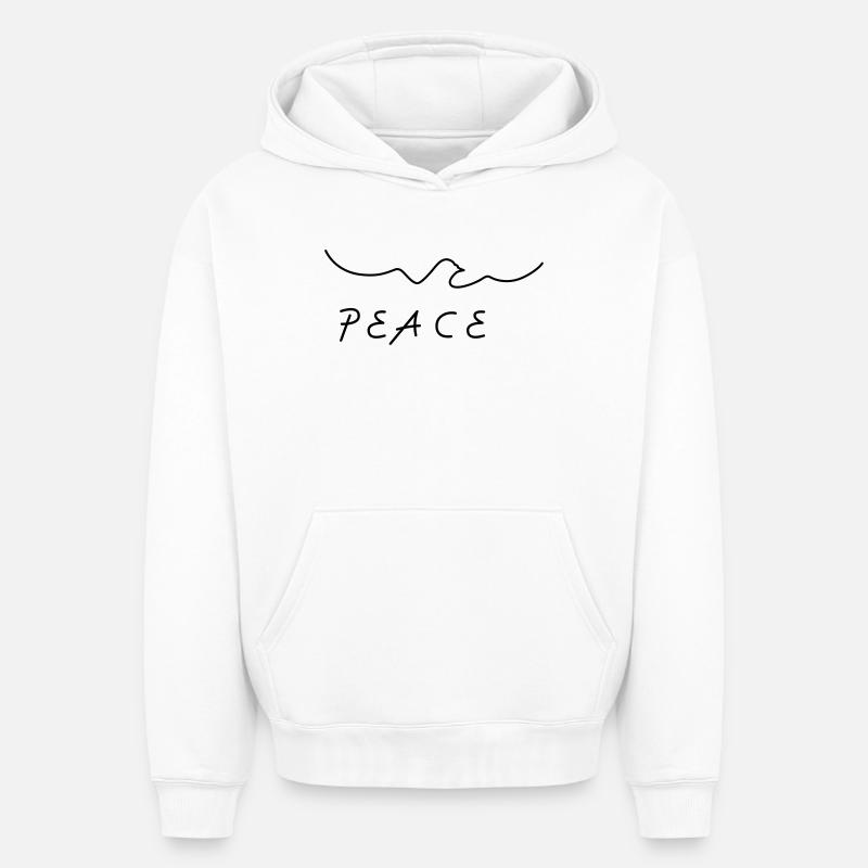 pour la paix ! - Sweat à capuche unisexe oversize épais SPREAD - blanc