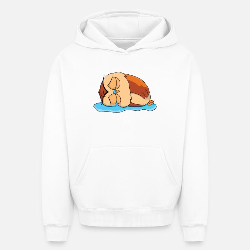 Hibou triste - Sweat à capuche unisexe oversize épais SPREAD - blanc
