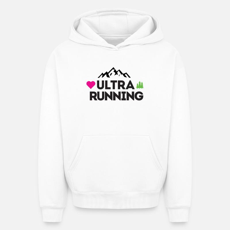 Ultra Running – Mon amour - Sweat à capuche unisexe oversize épais SPREAD - blanc
