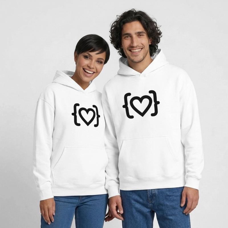 Herz des Programmierer-Code-Logos Oversized Heavyweight Unisex Hoodie