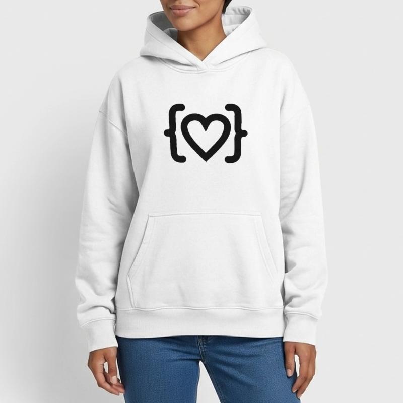 Herz des Programmierer-Code-Logos Oversized Heavyweight Unisex Hoodie