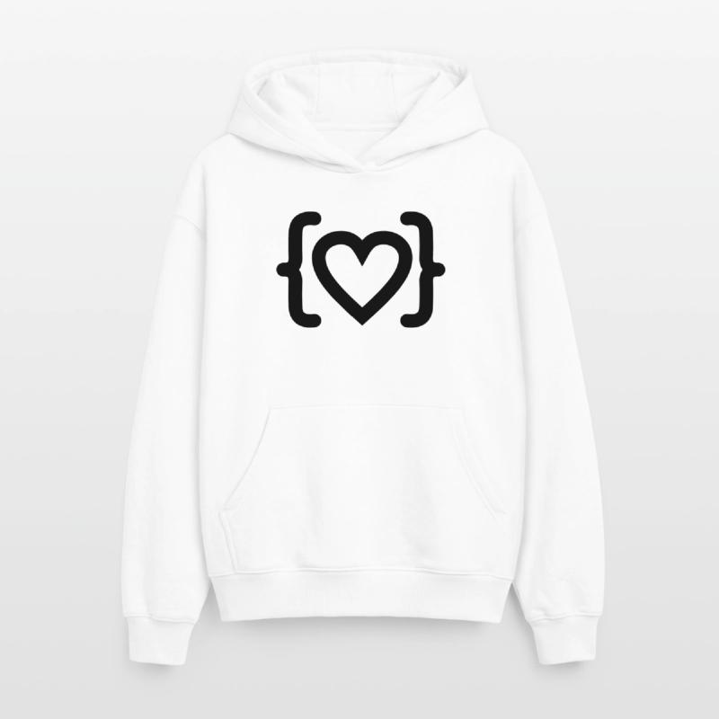 Herz des Programmierer-Code-Logos Oversized Heavyweight Unisex Hoodie