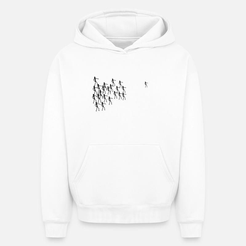 Poursuite - Sweat à capuche unisexe oversize épais SPREAD - blanc