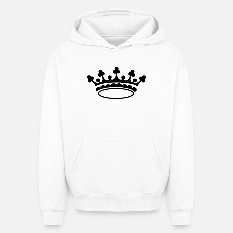 Roi de la Couronne - Sweat à capuche unisexe oversize épais SPREAD - blanc