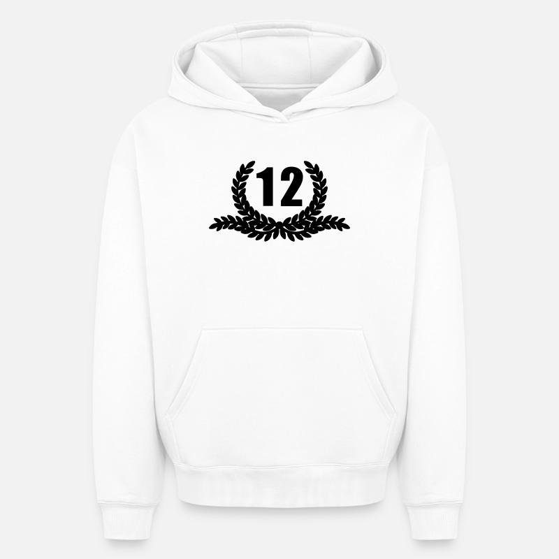 Lauwerkrans 12 ANS - Sweat à capuche unisexe oversize épais SPREAD - blanc