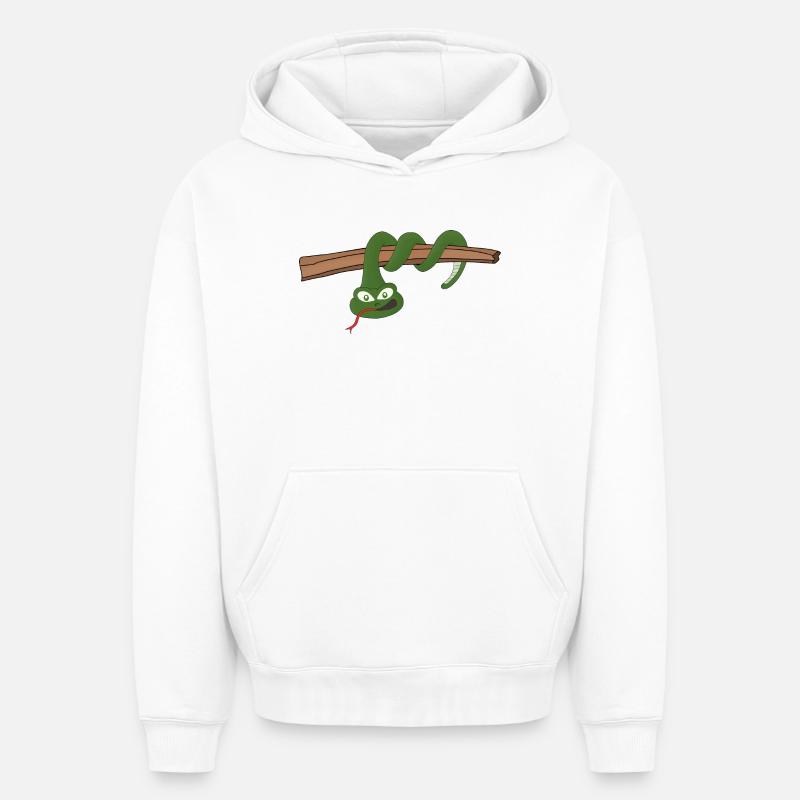 Un serpent suspendu - Sweat à capuche unisexe oversize épais SPREAD - blanc