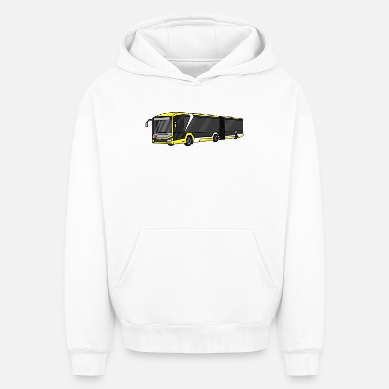 Bus - Sweat à capuche unisexe oversize épais SPREAD - blanc