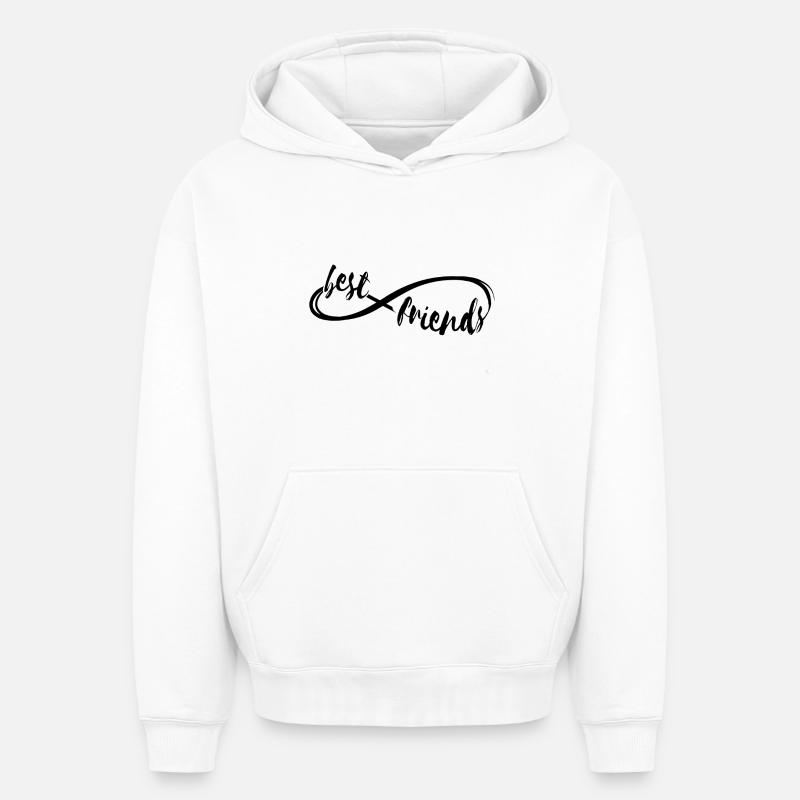 Meilleurs amis pour toujours - Sweat à capuche unisexe oversize épais SPREAD - blanc