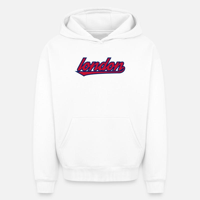 London Script Retro Unterstrich - Oversized Heavyweight Unisex Hoodie - Weiß