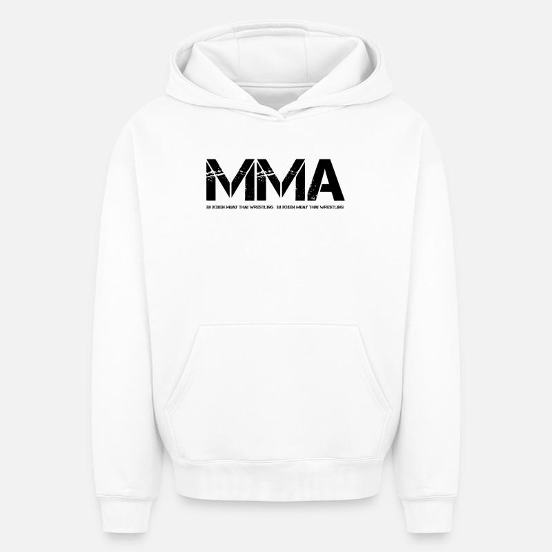 MMA - Sweat à capuche unisexe oversize épais SPREAD - blanc